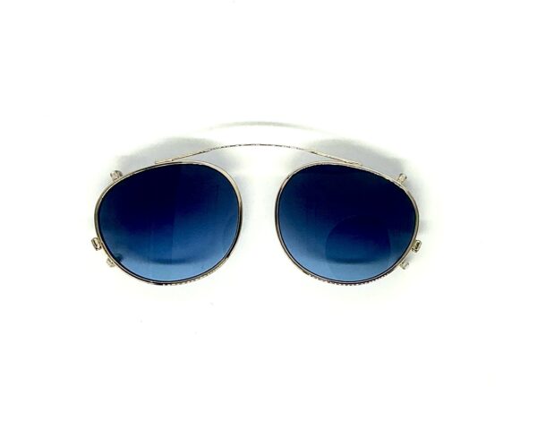 Moscot Sun Clip Frankie gold blue denim
